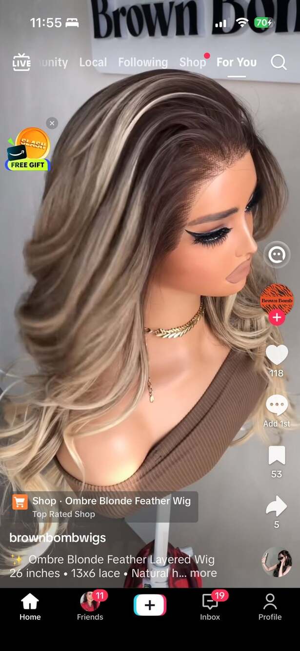 BrownBomb 613 Glueless Layered Wig